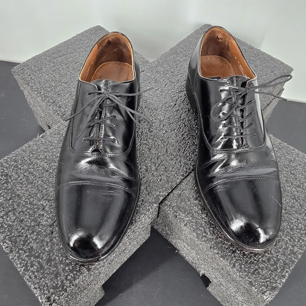 Bostonian Classics First Flex Black Leather Cap Toe Oxford Dress Shoes Men's 9 M
